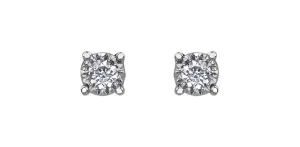 10K White Gold  "Illuminaire" Diamond Stud Earrings