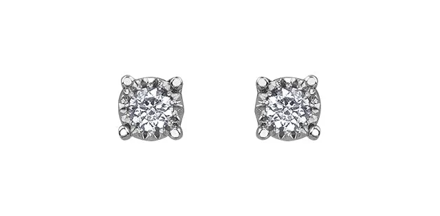 10K White Gold  "Illuminaire" Diamond Stud Earrings