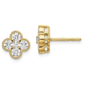 14k Diamond Bloom Stud Earrings