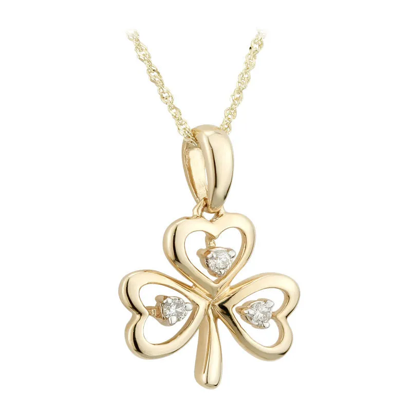 14k Diamond Shamrock Necklace