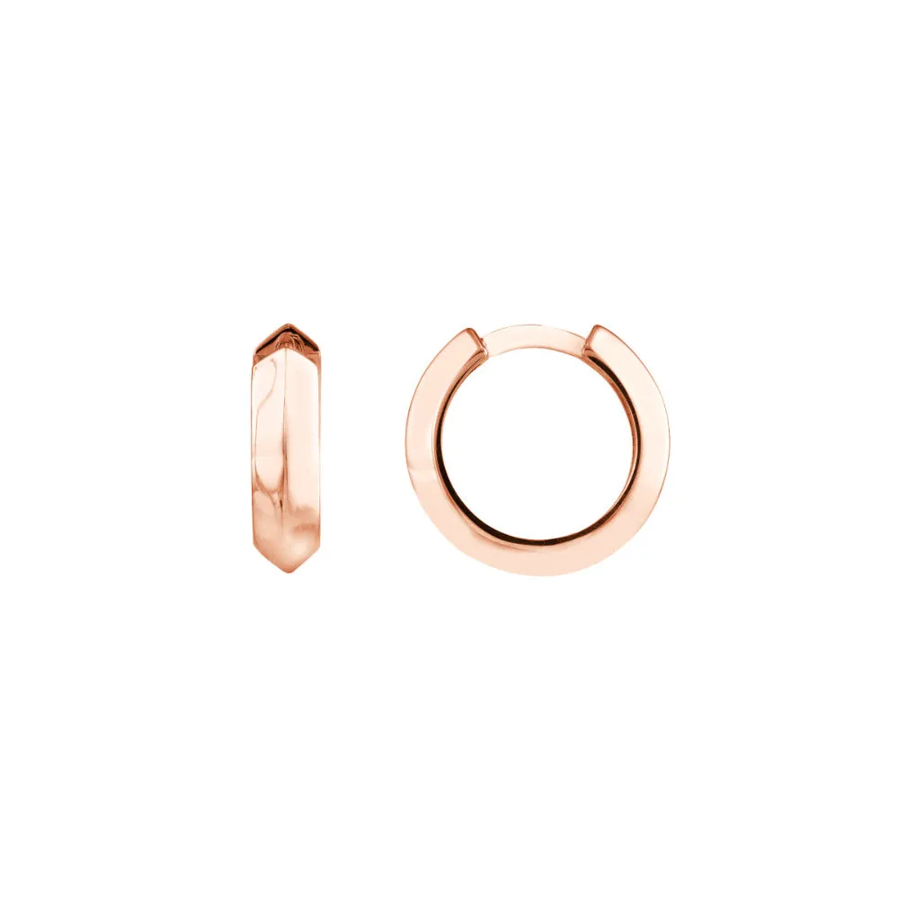 14k Knife Edge Hoop Earrings