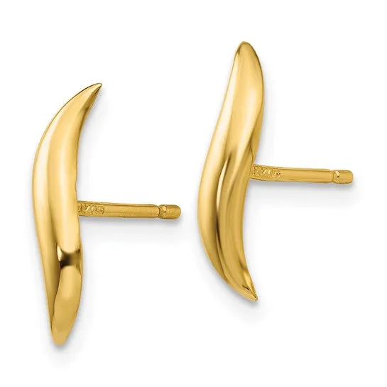 14k Polished S-Shape Post Earrings