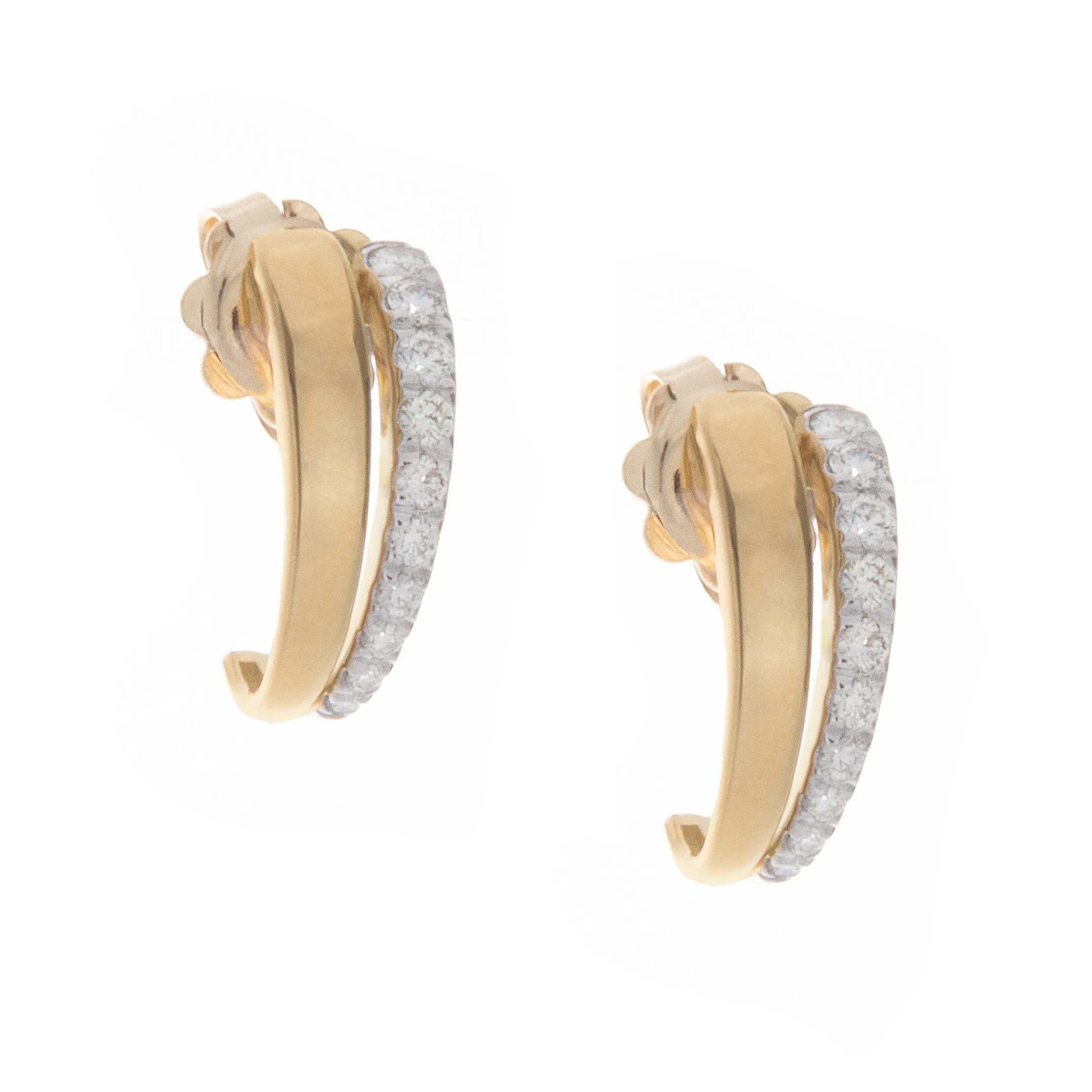 14k White Gold & Yellow Gold Earrings