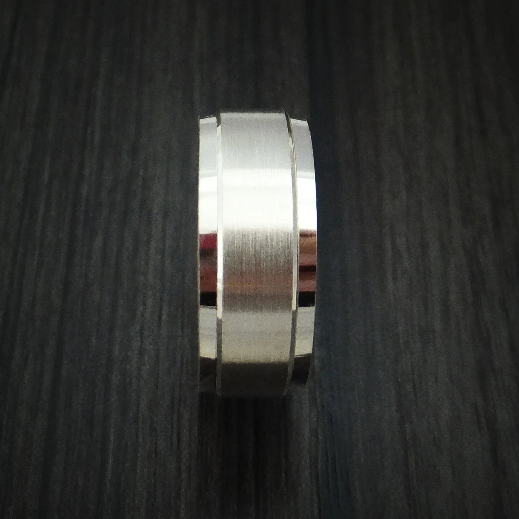 14K White Gold and Rose Gold Band Custom Made Men's Ring