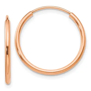 14KT Rose Gold 20X1.5MM 20MM Endless Hoop Earrings