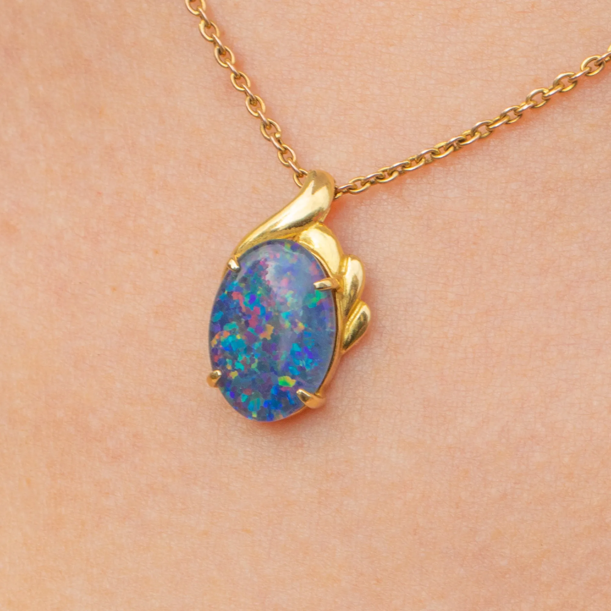 18ct Gold Opal Triplet Pendant