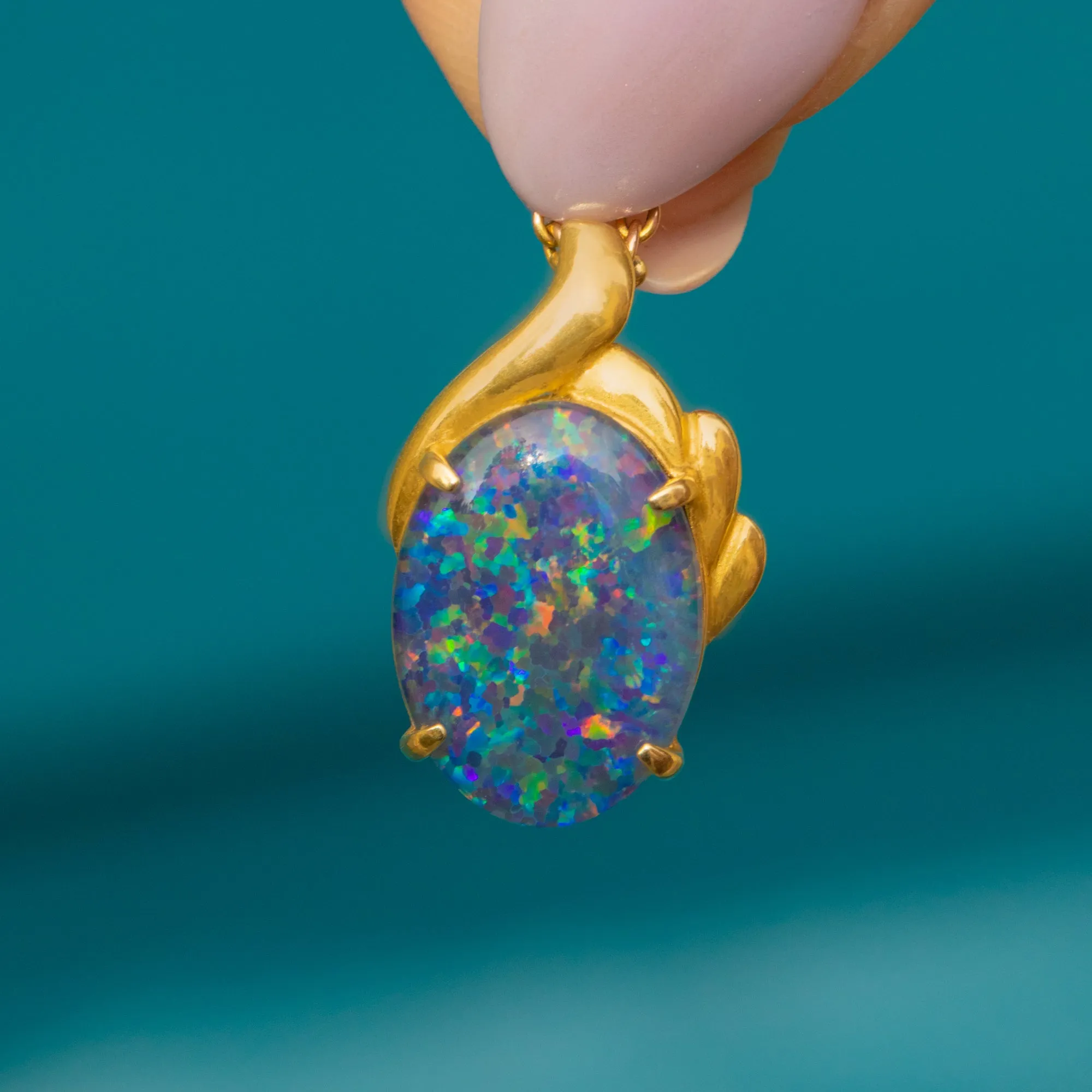 18ct Gold Opal Triplet Pendant