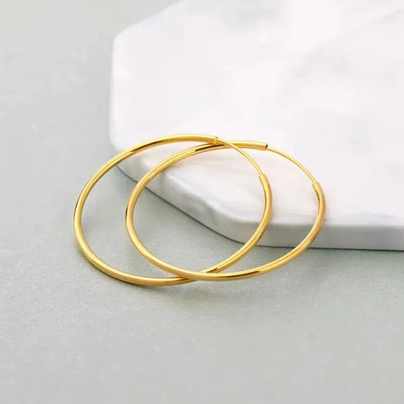 18k Yellow Gold Classic Hoop Earrings