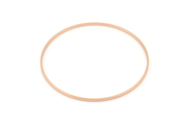 60mm Circle Connectors 6 Rose Gold Plated Brass Circle Connectors (60x1x1mm) Bs 1105 Q0970