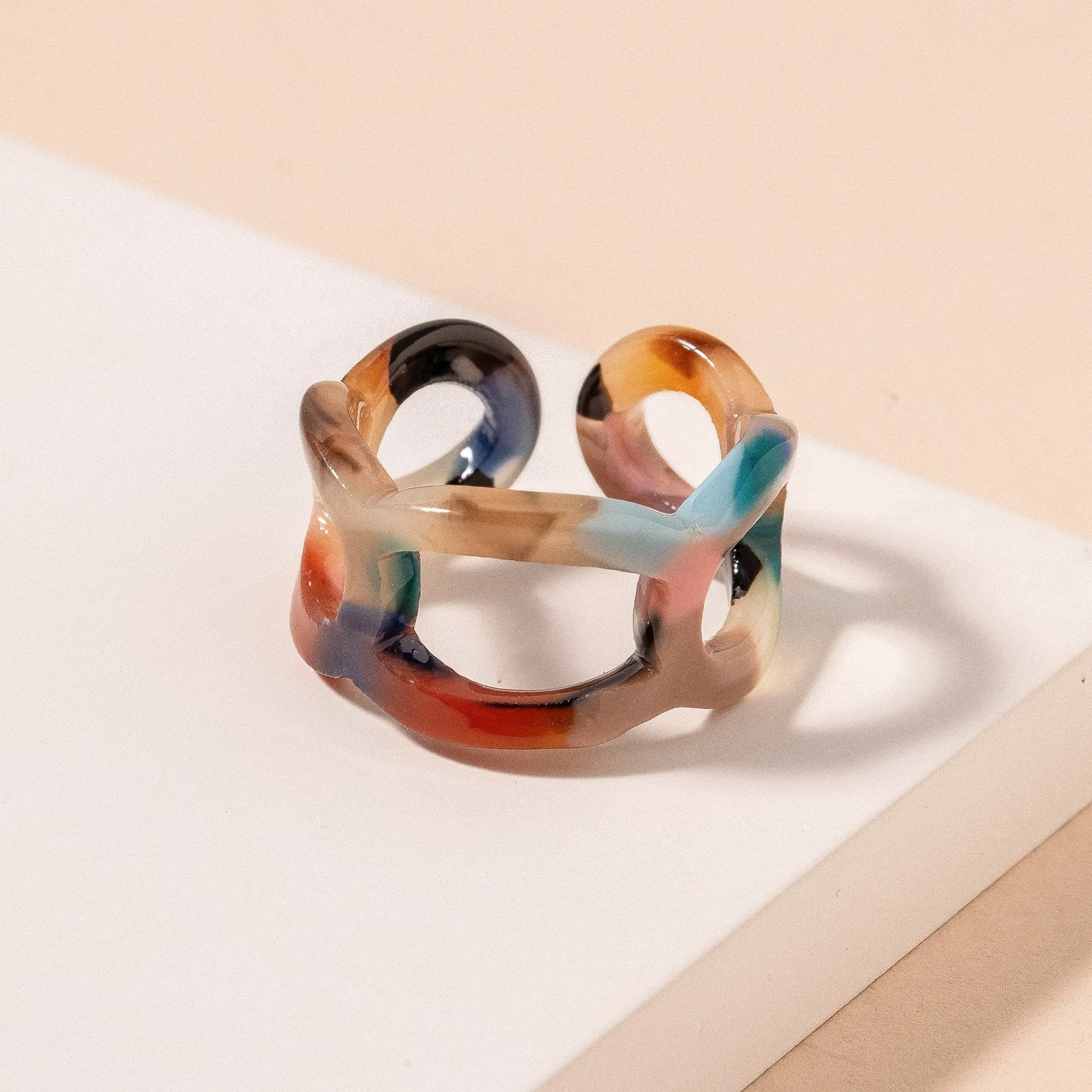 Acetate Tortoise Rings Set