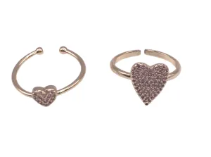 Adjustable Heart Rings