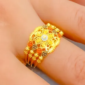 Attractive Beaded Floral Ring