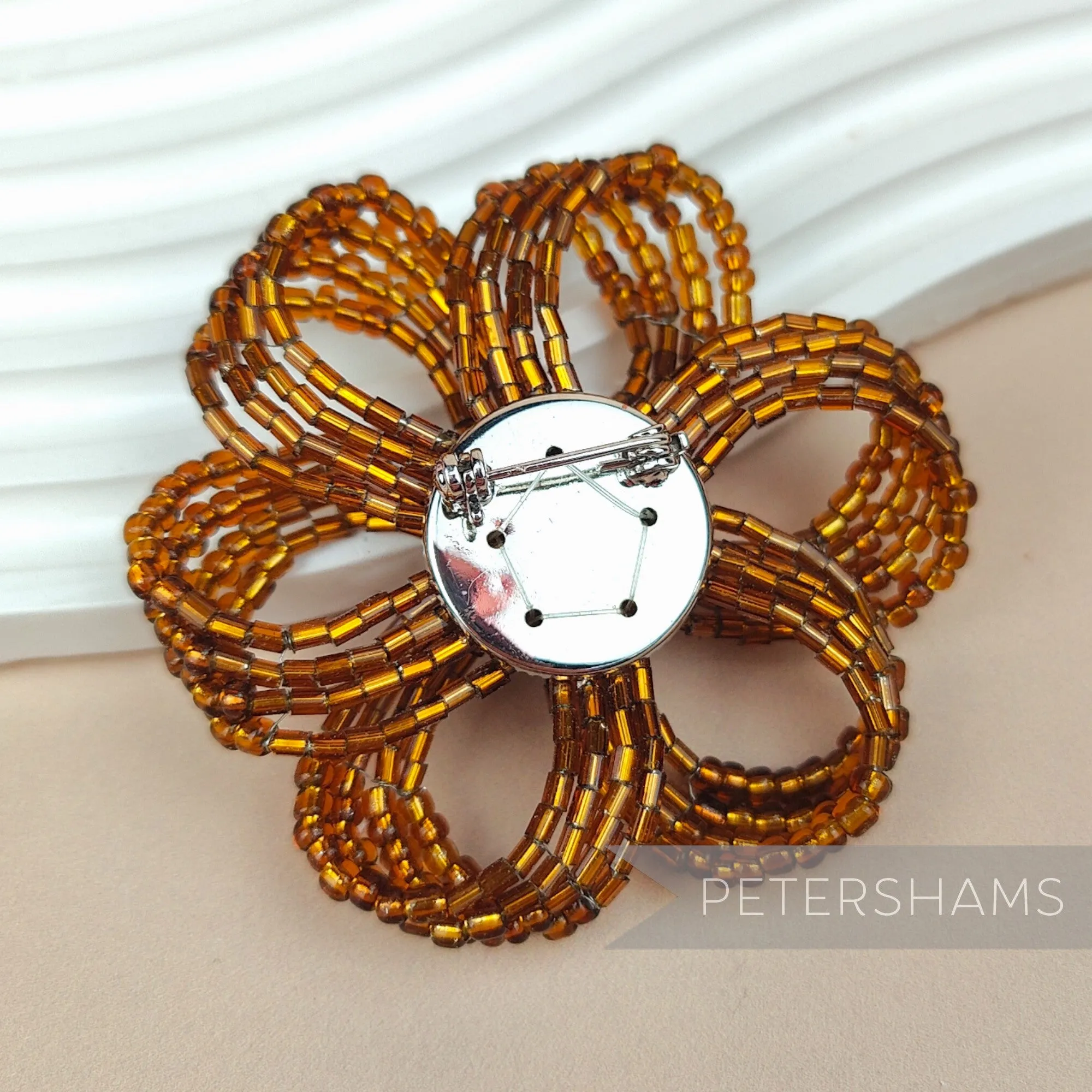 Beaded Flower Trim Brooch