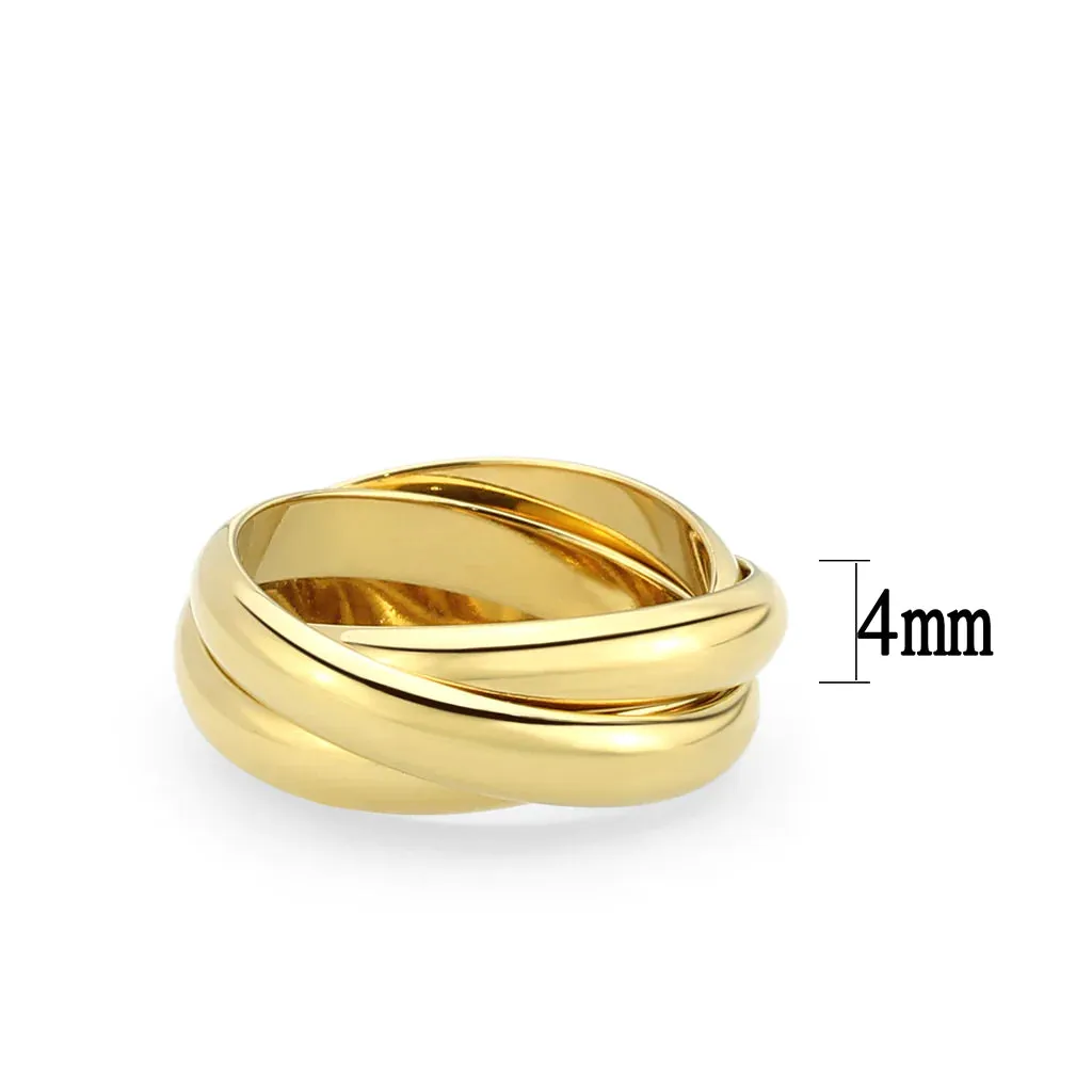 CJ3920G Wholesale Women's Stainless Steel IP Gold Cluster Ring