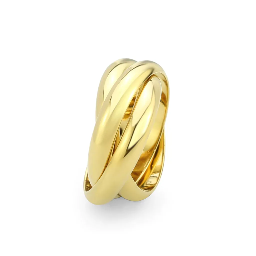 CJ3920G Wholesale Women's Stainless Steel IP Gold Cluster Ring