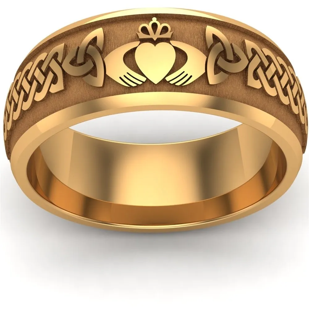 Claddagh Wedding Ring UCL1-14Y8M - 14K Yellow Gold