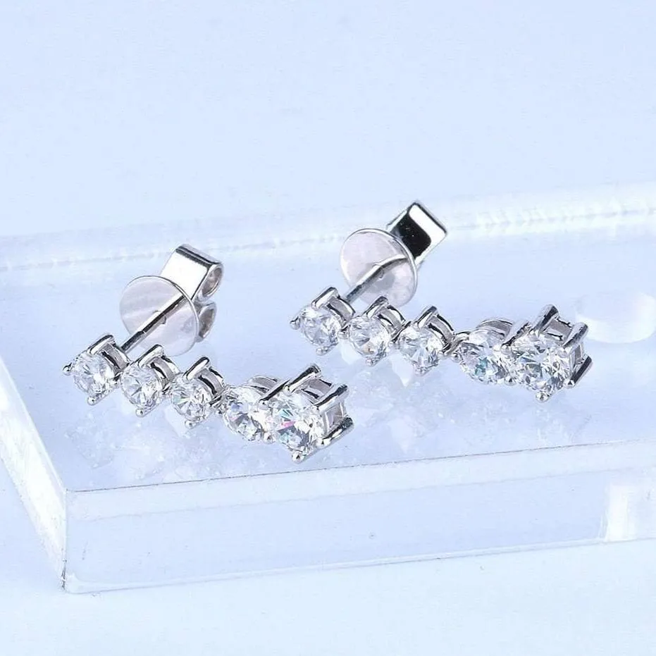 Classic 14k White Gold Diamond Drop Earrings