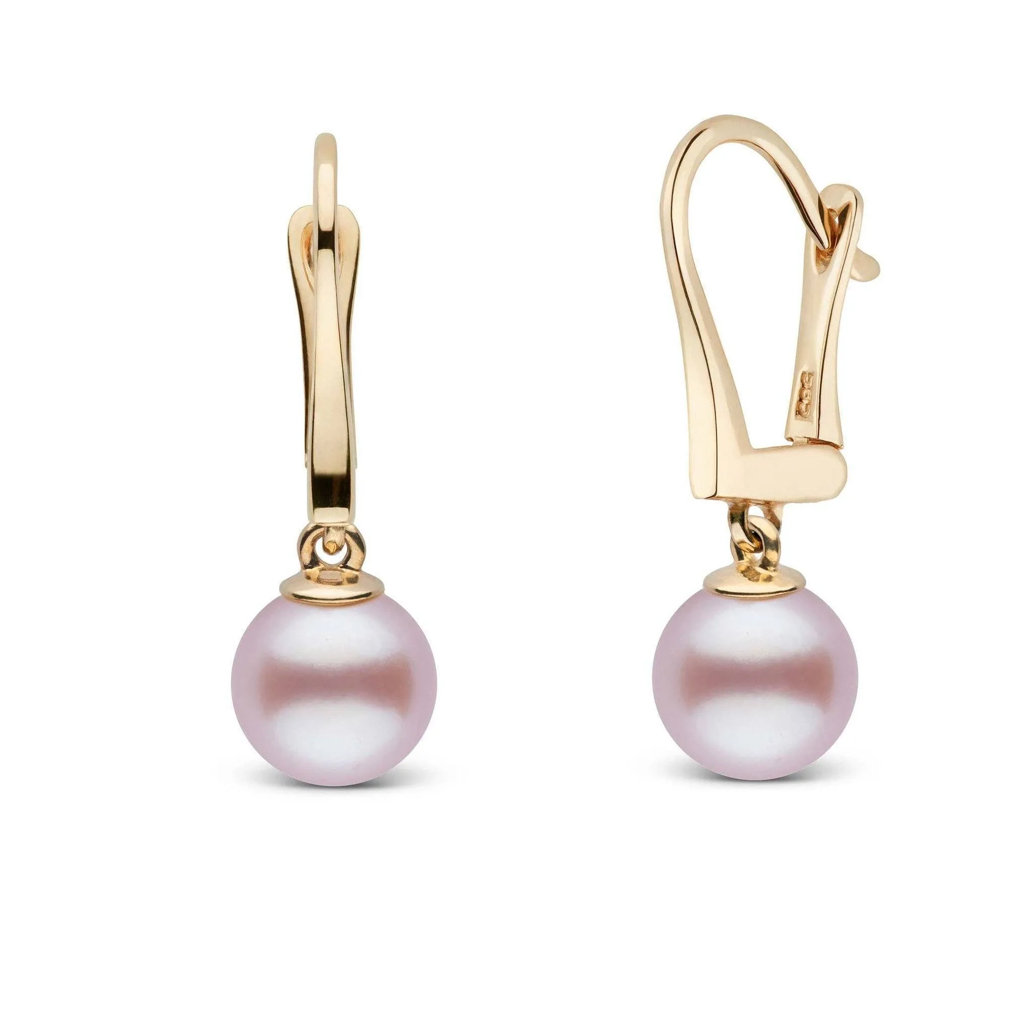 Classic Collection Lavender Freshadama Freshwater 7.5-8.0 mm Pearl Dangle Earrings