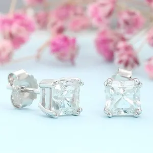 Classic Square Diamond Stud Earrings