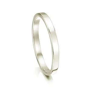 Contemporary 2mm Wedding Ring in 9ct White Gold