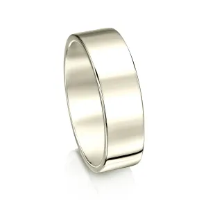 Contemporary 6mm Wedding Ring in 9ct White Gold