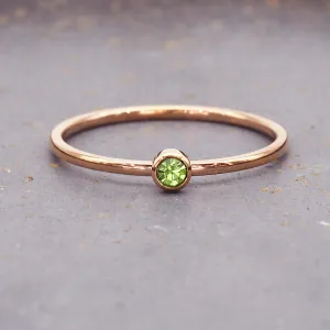 Dainty Birthstone Rose Gold Ring