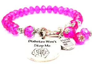 Diabetes Wont Stop Me Splash Of Color Crystal Bracelet