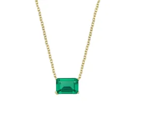 Emerald Cut Emerald Necklace 14K Gold