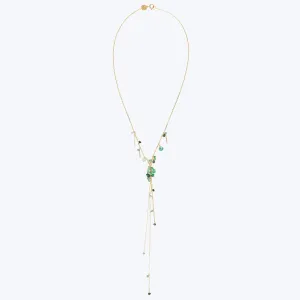 Emerald Lariat Style Necklace