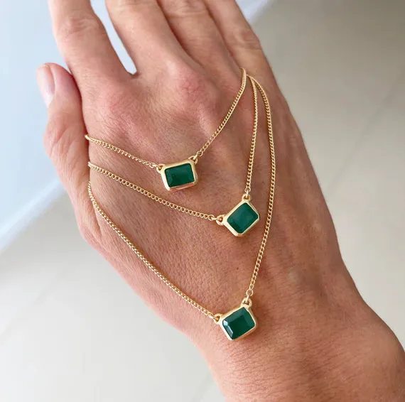 Fairley Emerald Crystal Deco Necklace