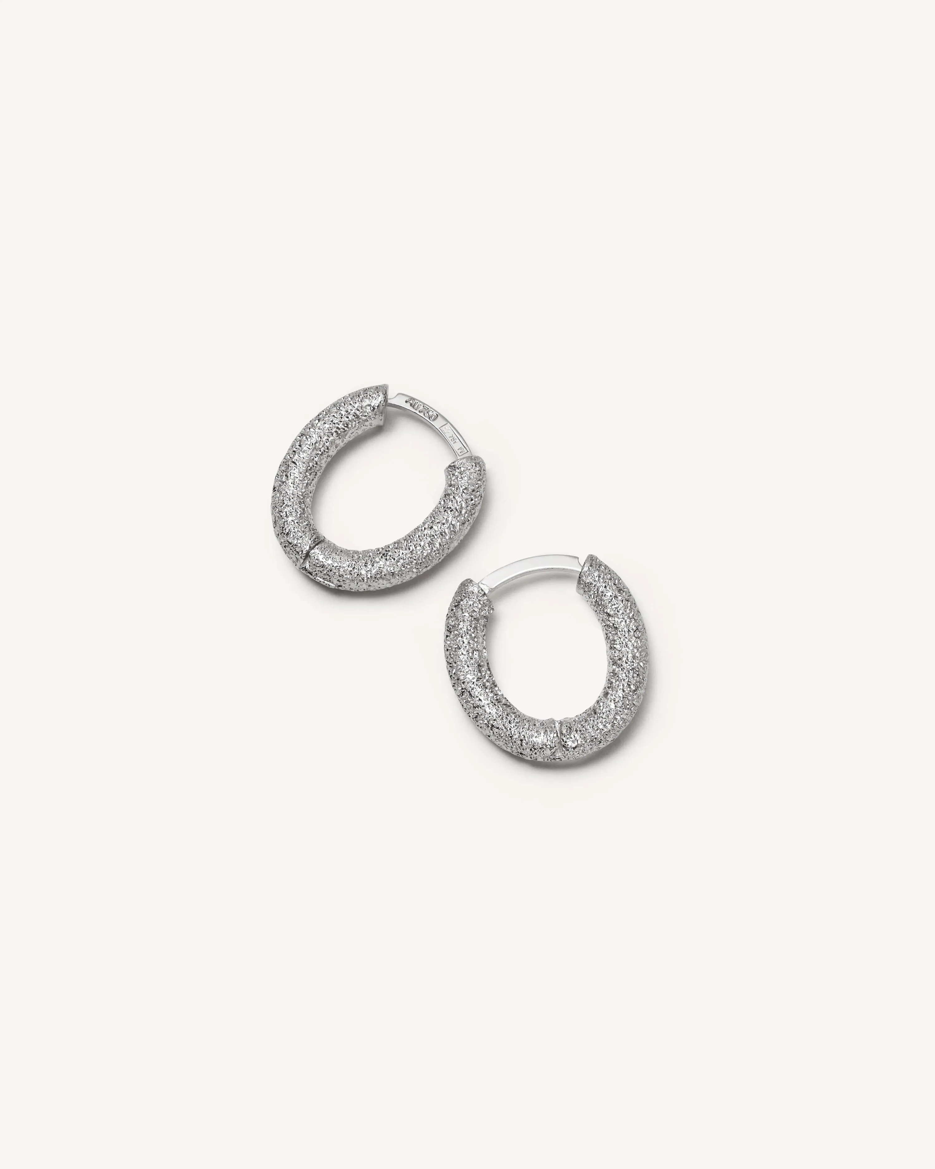 Florentine Finish Oval Huggy Earrings