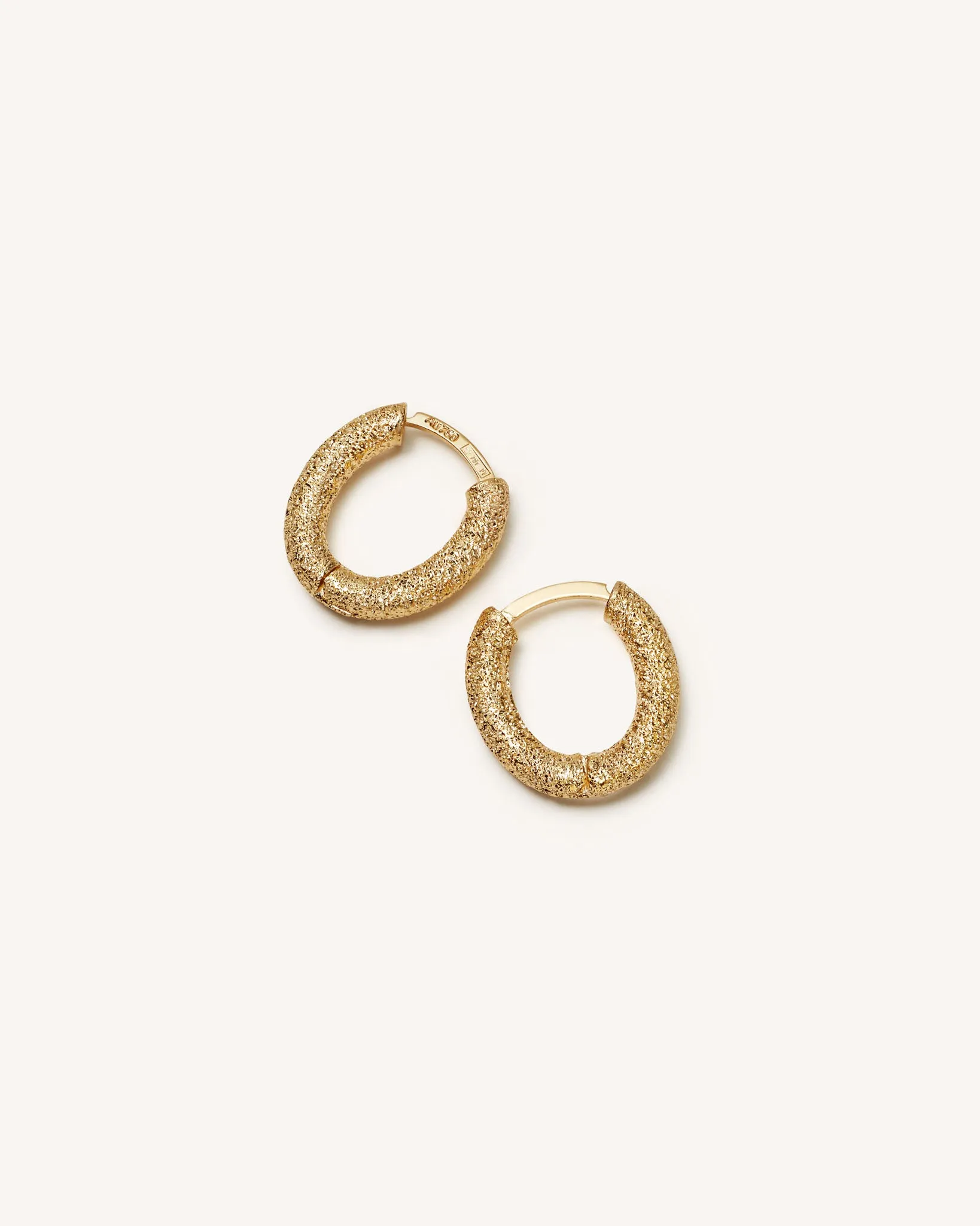 Florentine Finish Oval Huggy Earrings