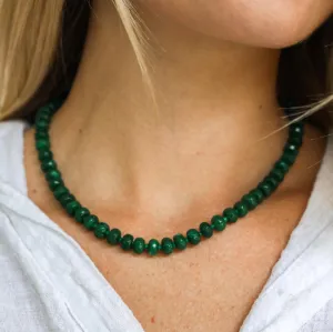 Gem   Mini Bead Necklace: Emerald