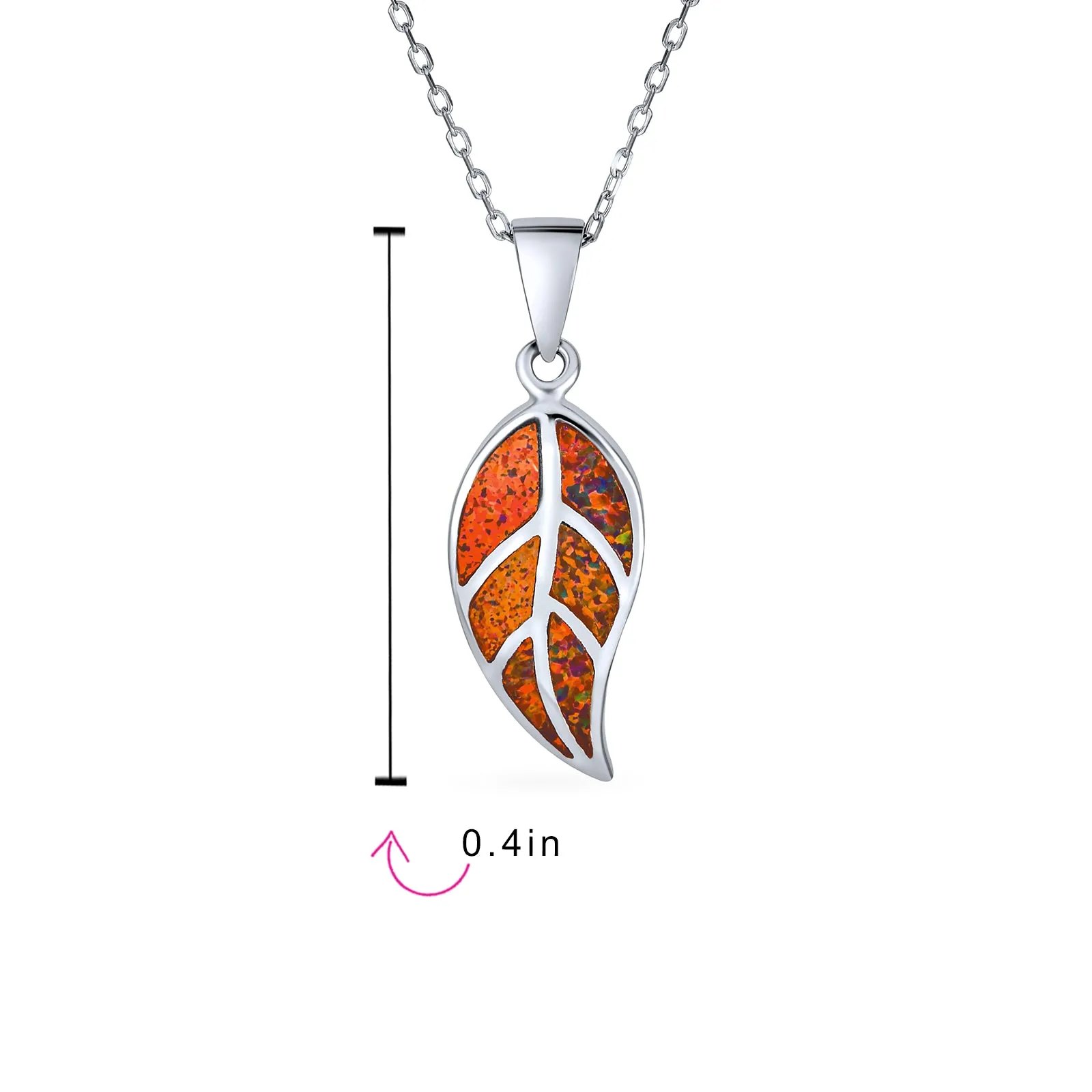 Gemstone Blue Brown Fire Opal Leaf Pendant Necklace Sterling Silver Jewelry