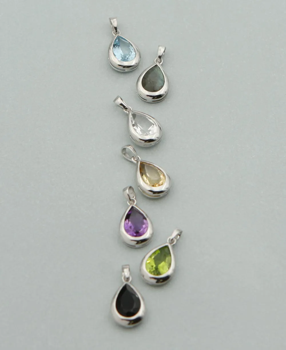 Gemstone Teardrop Charm Pendants