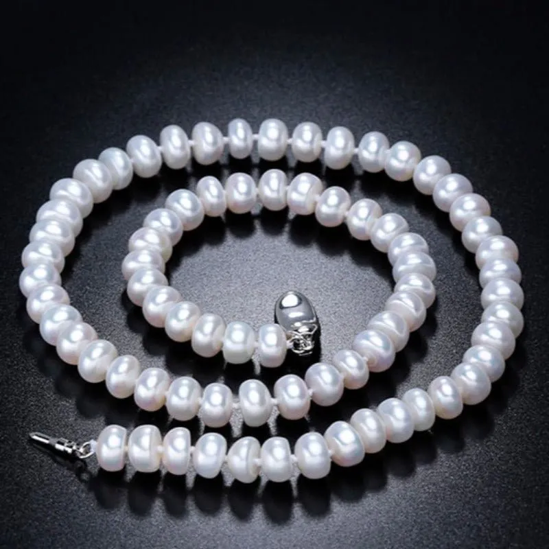 Genuine Pearl Pendant Necklace For Women Wedding Jewelry