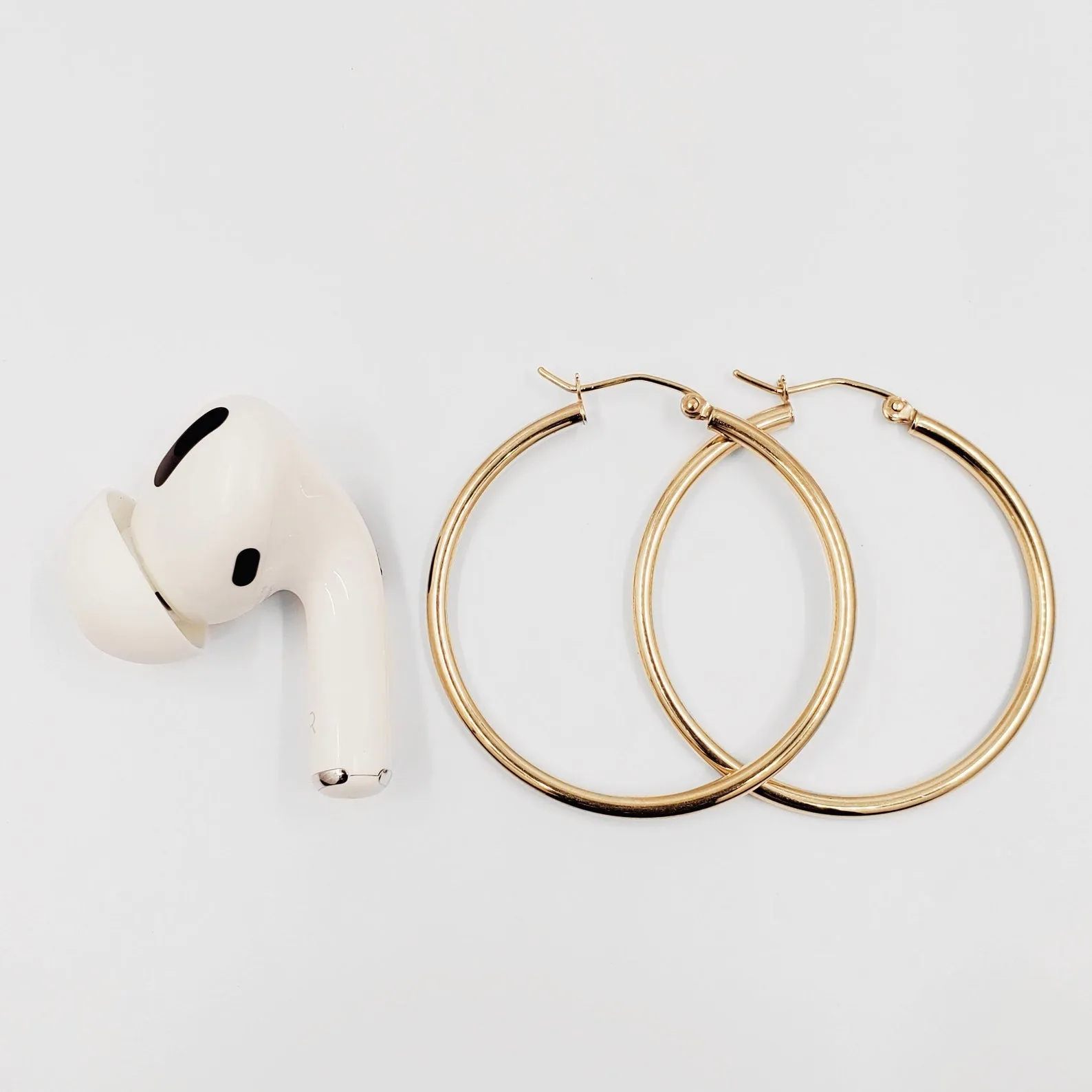 Gold Classic Huggie Hoop Earrings 35MM Wide Model-137