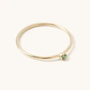 Gold Filled Stackable Ring-Emerald Gem