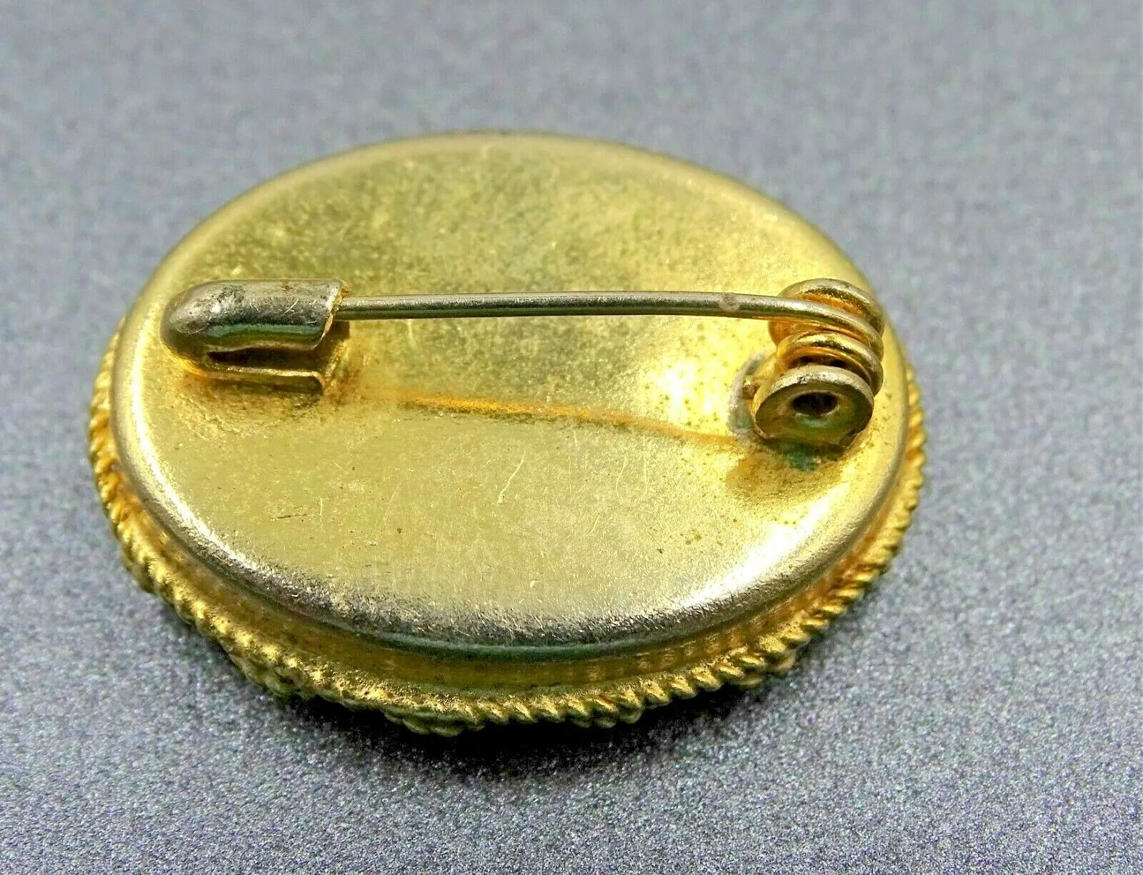 Gold Toned Italian Glass Tiled Micro Mosaic Brooch/Pin