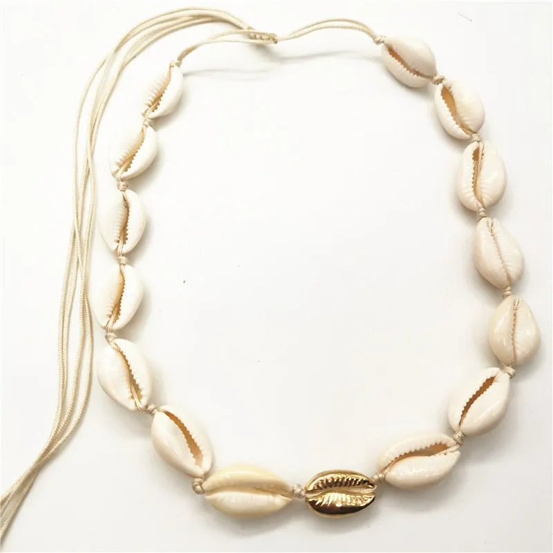 Golden Cowry Shell Choker