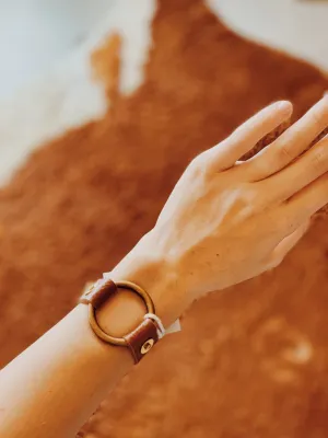 Handmade Leather Hoop Bracelet