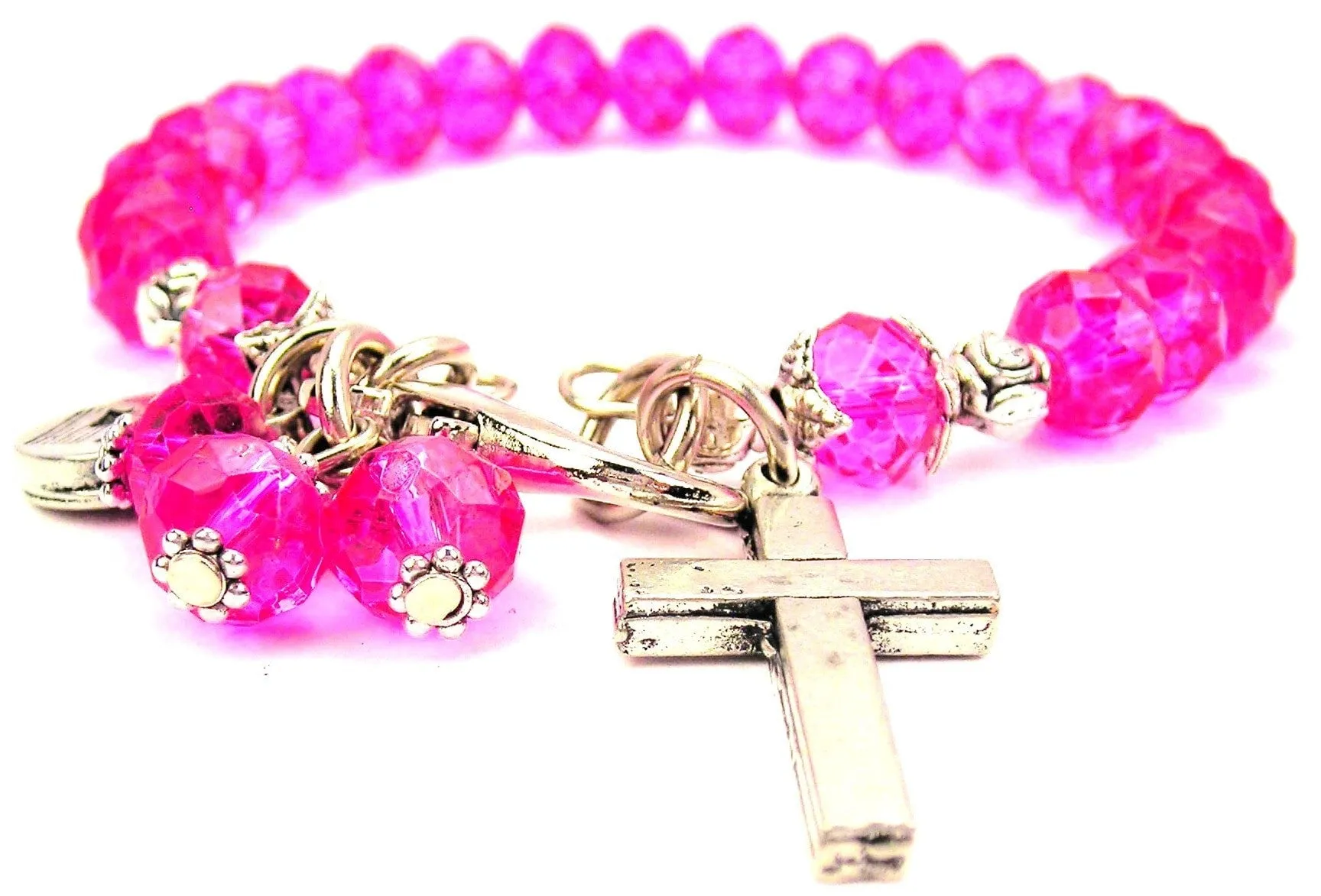 Holy Cross Splash Of Color Crystal Bracelet