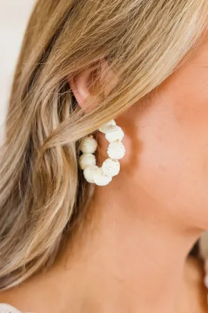 Home In The Tropics Earrings, Ivory