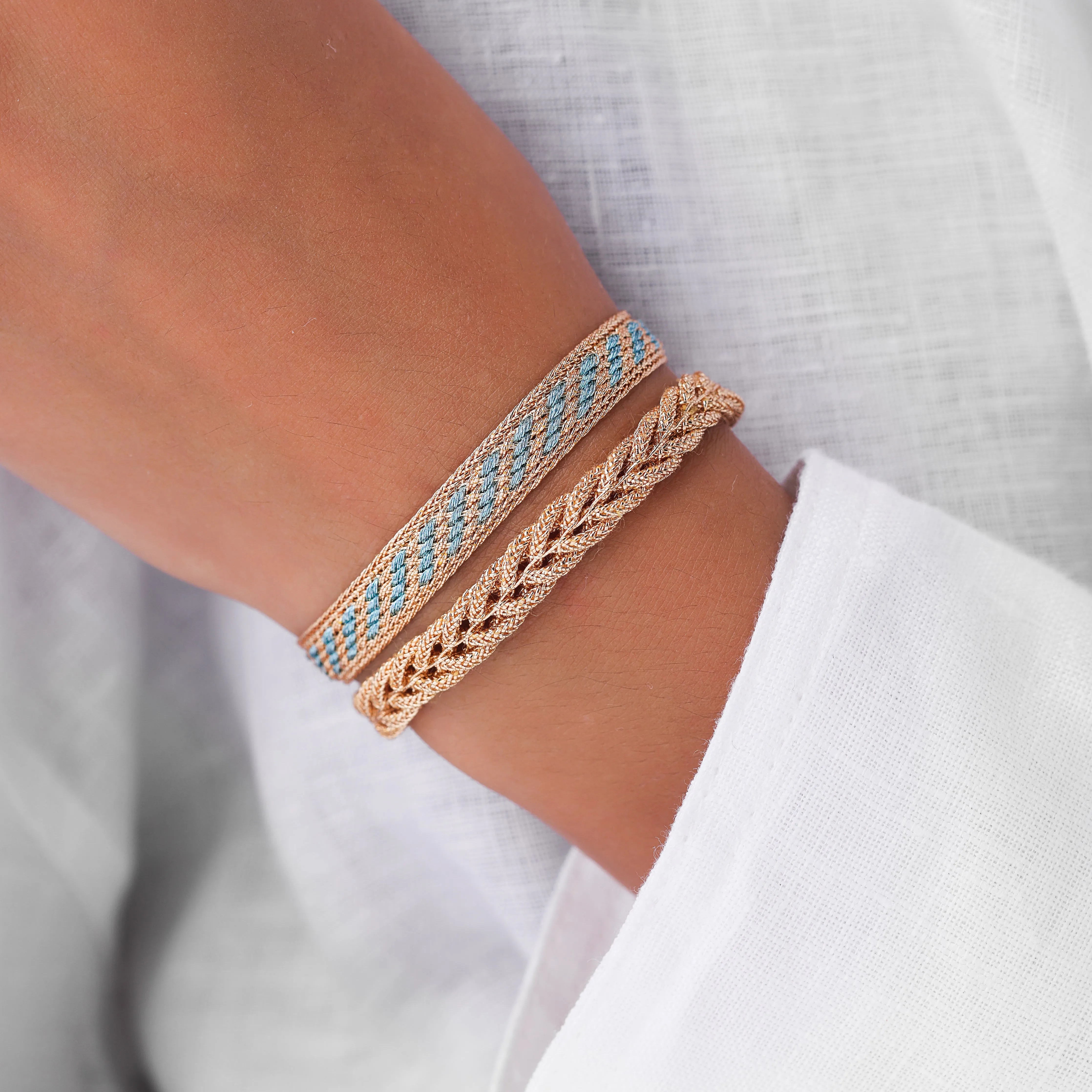 Izy n°2 Bracelet in Peach Sky Blue