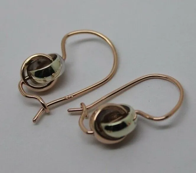 Kaedesigns New Genuine 9ct 8mm Rose & White Gold Belcher Spinning Earrings