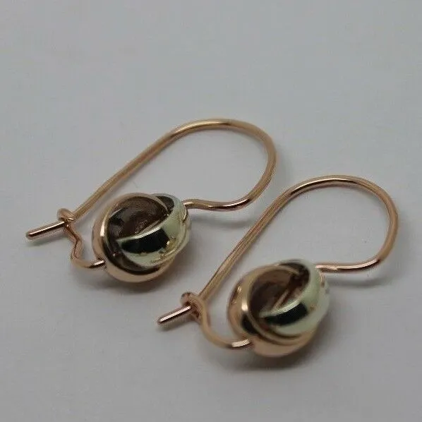 Kaedesigns New Genuine 9ct 8mm Rose & White Gold Belcher Spinning Earrings