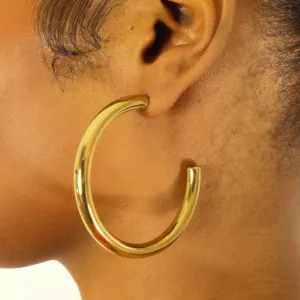 Kamari (18CT gold plated) stainless steel hoop earrings