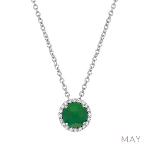 Lafonn Simulated Diamond & Emerald Birthstone Necklace - May BN001EMP