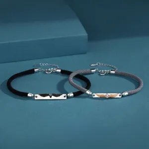 Matching Angel Wings Couple Bracelets Set