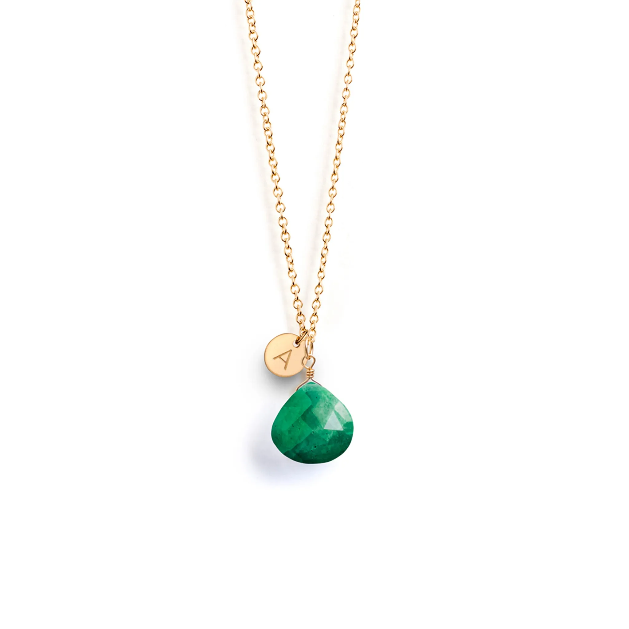 May Emerald Birthstone Pendant Necklace